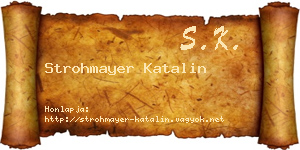 Strohmayer Katalin névjegykártya